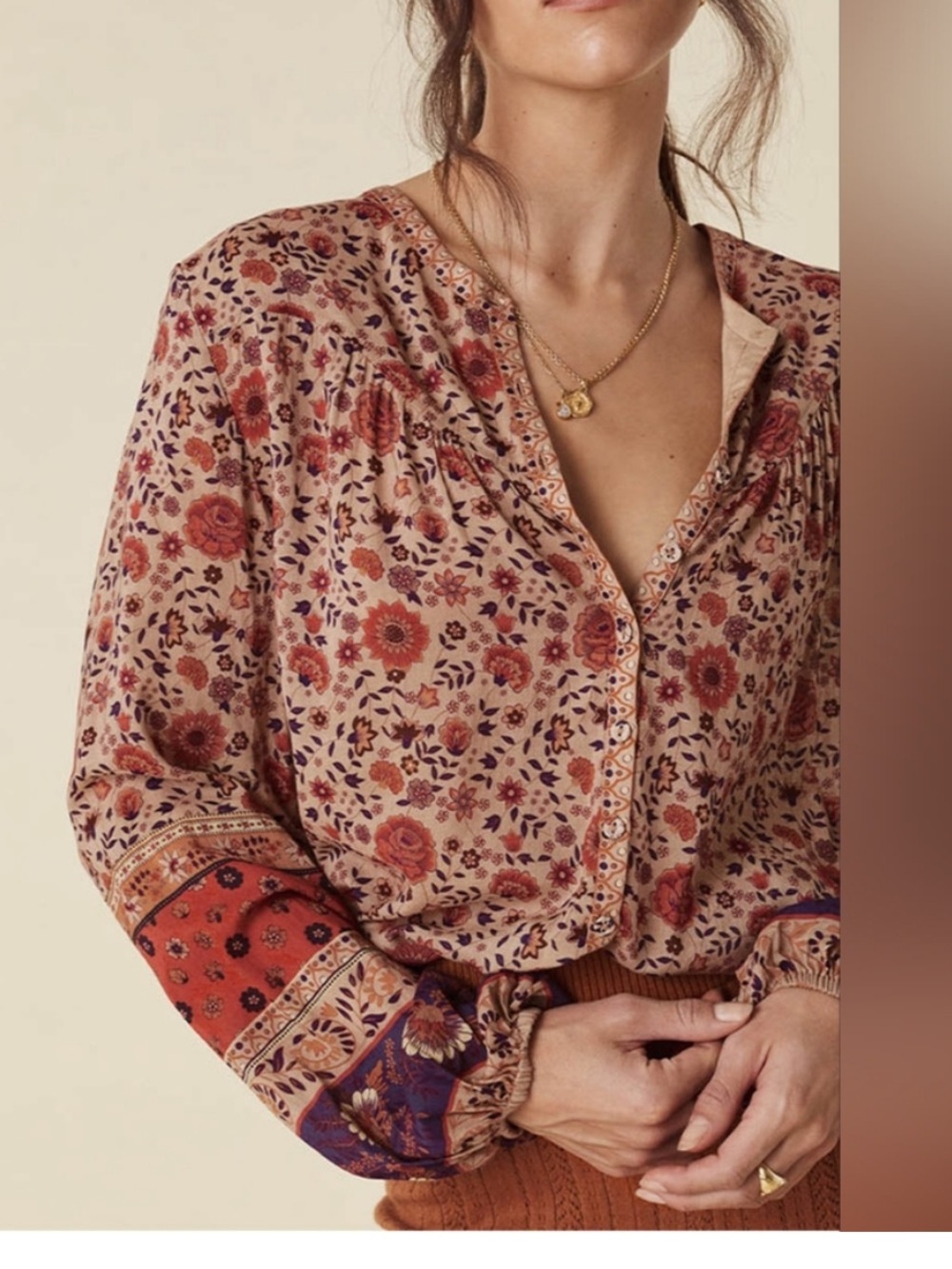 Spell Lady Untamed Floral Peasant Blouse - Picture 2 of 7